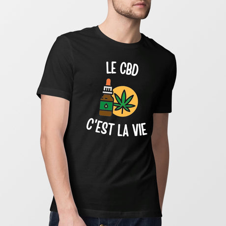 T-Shirt Homme Le CBD c'est la vie Noir