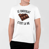 T-Shirt Homme Le chocolat c'est la vie Blanc