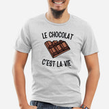 T-Shirt Homme Le chocolat c'est la vie Gris