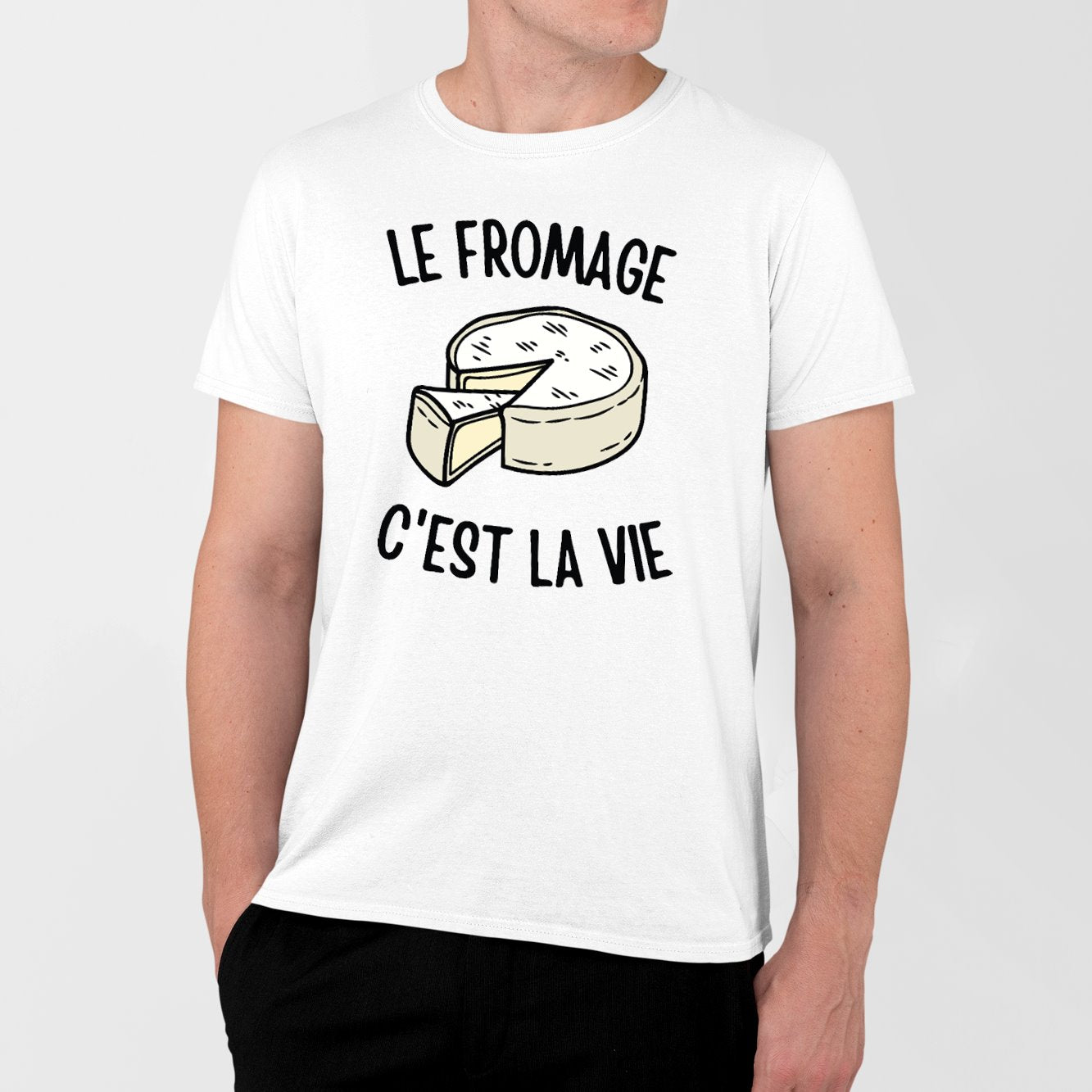 T-Shirt Homme Le fromage c'est la vie Blanc