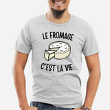 T-Shirt Homme Le fromage c'est la vie Gris