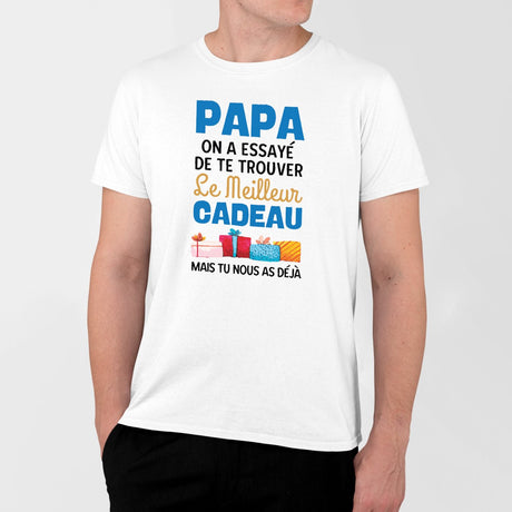 T-Shirt Homme Le meilleur cadeau pour papa Blanc