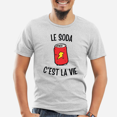 T-Shirt Homme Le soda c'est la vie Gris