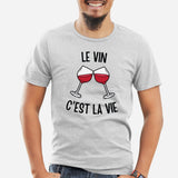 T-Shirt Homme Le vin c'est la vie Gris