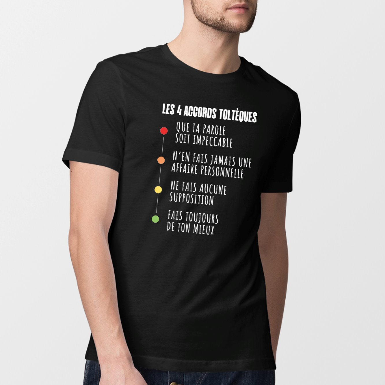 T-Shirt Homme Les 4 accords toltèques Noir