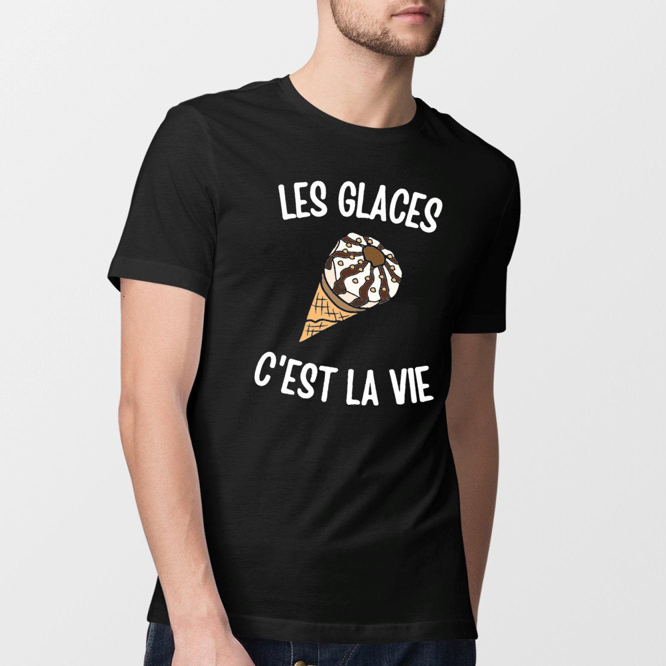 T-Shirt Homme Les glaces c'est la vie Noir