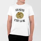 T-Shirt Homme Les pâtes c'est la vie Blanc