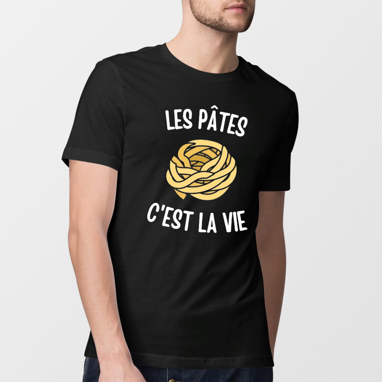 T-Shirt Homme Les pâtes c'est la vie Noir