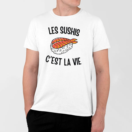 T-Shirt Homme Les sushis c'est la vie Blanc