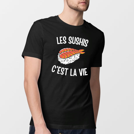 T-Shirt Homme Les sushis c'est la vie Noir