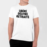 T-Shirt Homme Libéré délivré retraité Blanc