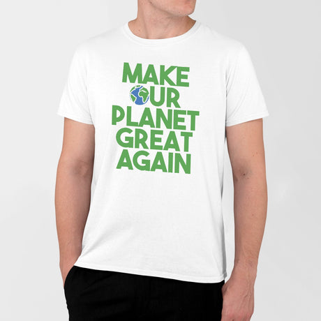 T-Shirt Homme Make our planet great again Blanc