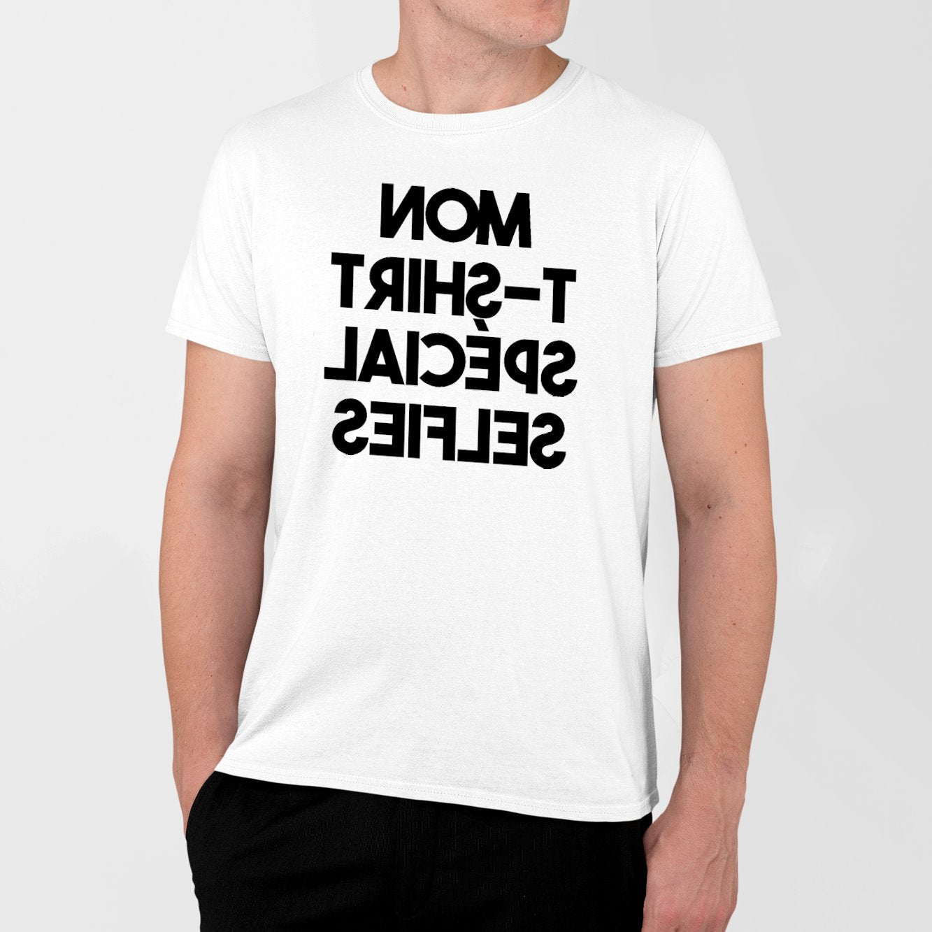 T-Shirt Homme Mon tee-shirt à selfies Blanc