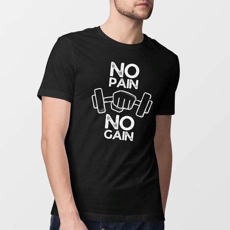 T-Shirt Homme No pain no gain Noir