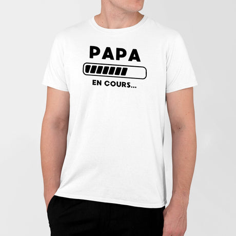 T-Shirt Homme Papa en cours Blanc