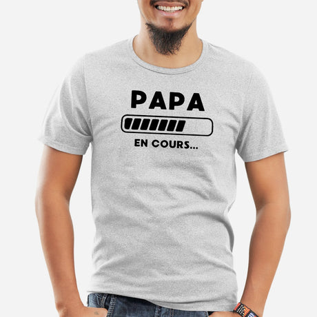 T-Shirt Homme Papa en cours Gris