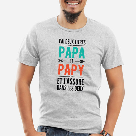 T-Shirt Homme Papa et papy Gris