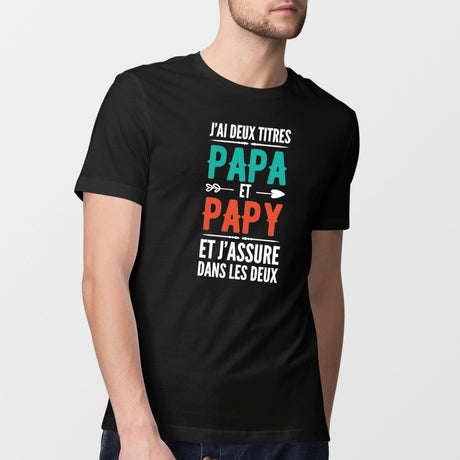 T-Shirt Homme Papa et papy Noir