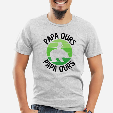 T-Shirt Homme Papa ours Gris
