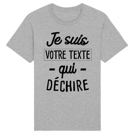 T-Shirt Homme Personnalisé Je suis "votre texte" qui déchire Gris