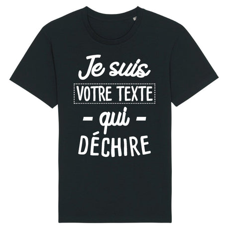 T-Shirt Homme Personnalisé Je suis "votre texte" qui déchire Noir