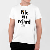 T-Shirt Homme Pile en retard Blanc