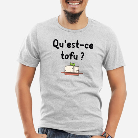 T-Shirt Homme Qu'est-ce tofu Gris