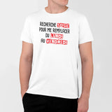 T-Shirt Homme Recherche sosie du lundi au vendredi Blanc
