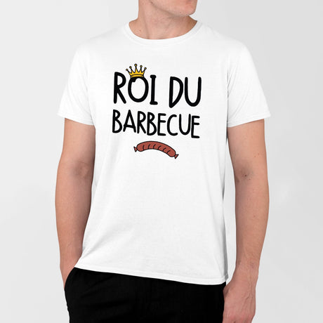 T-Shirt Homme Roi du barbecue Blanc