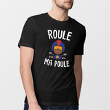 T-Shirt Homme Roule ma poule Noir