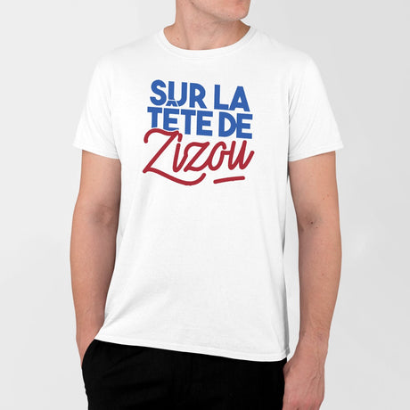 T-Shirt Homme Sur la tête de Zizou Blanc