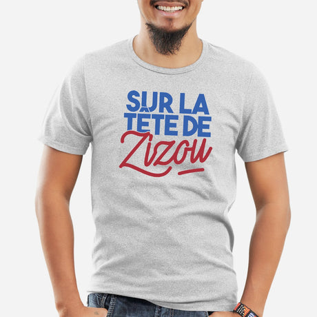 T-Shirt Homme Sur la tête de Zizou Gris