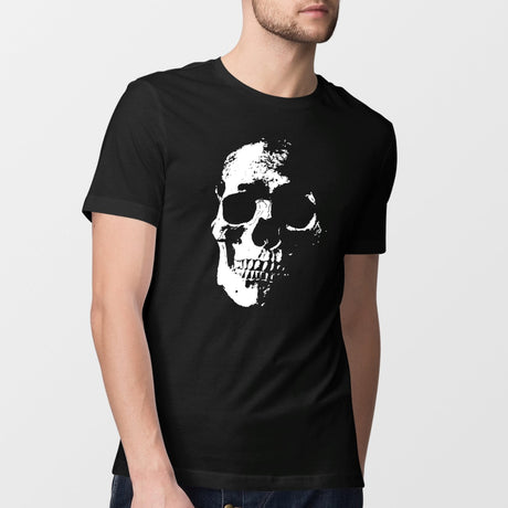 T-Shirt Homme Tête de mort Noir