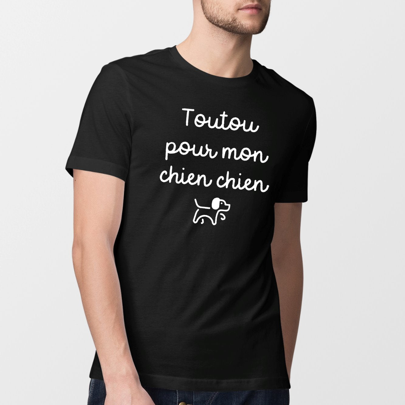 T-Shirt Homme Toutou pour mon chien chien Noir