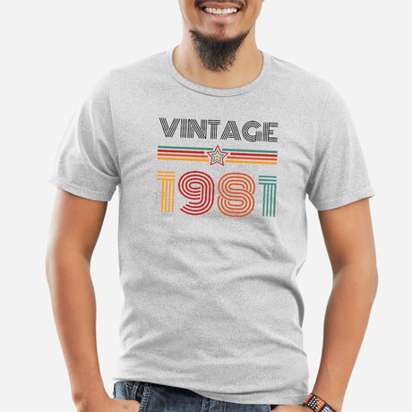 T-Shirt Homme Vintage année 1981 Gris