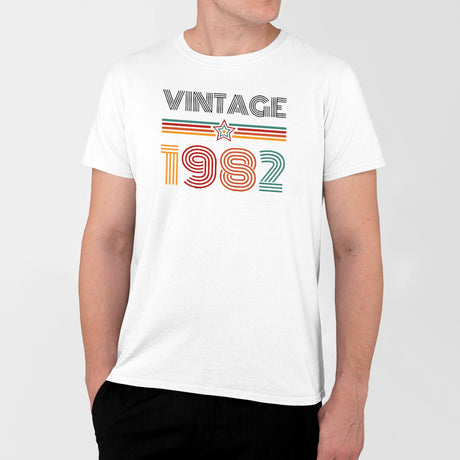 T-Shirt Homme Vintage année 1982 Blanc