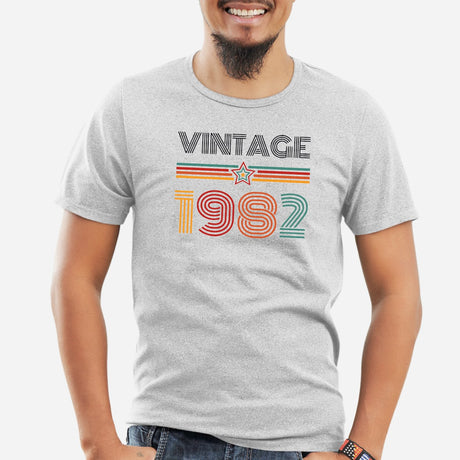 T-Shirt Homme Vintage année 1982 Gris