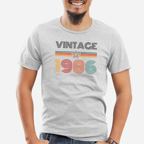 T-Shirt Homme Vintage année 1986 Gris