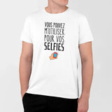 T-Shirt Homme Vous pouvez m'utiliser pour vos selfies Blanc