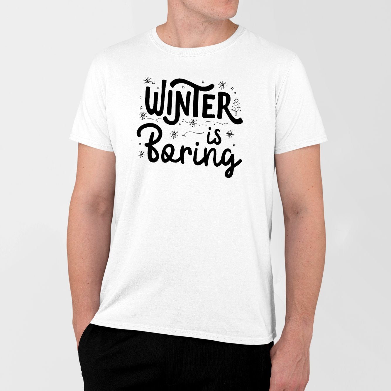 T-Shirt Homme Winter is boring Blanc