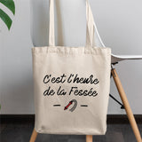 Tote bag C'est l'heure de la fessée Blanc