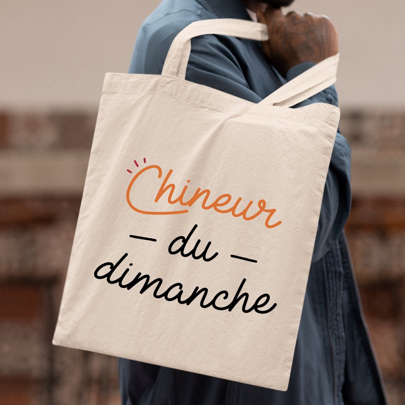 Tote bag Chineur du dimanche Beige