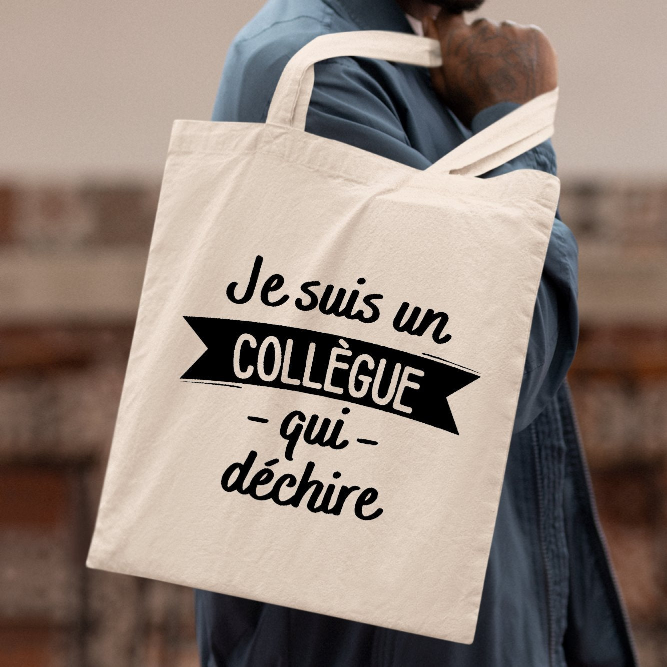 Tote bag Collègue qui déchire Blanc