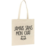 Tote bag Jamais sans mon chat 