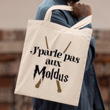 Tote bag J'parle pas aux Moldus Beige