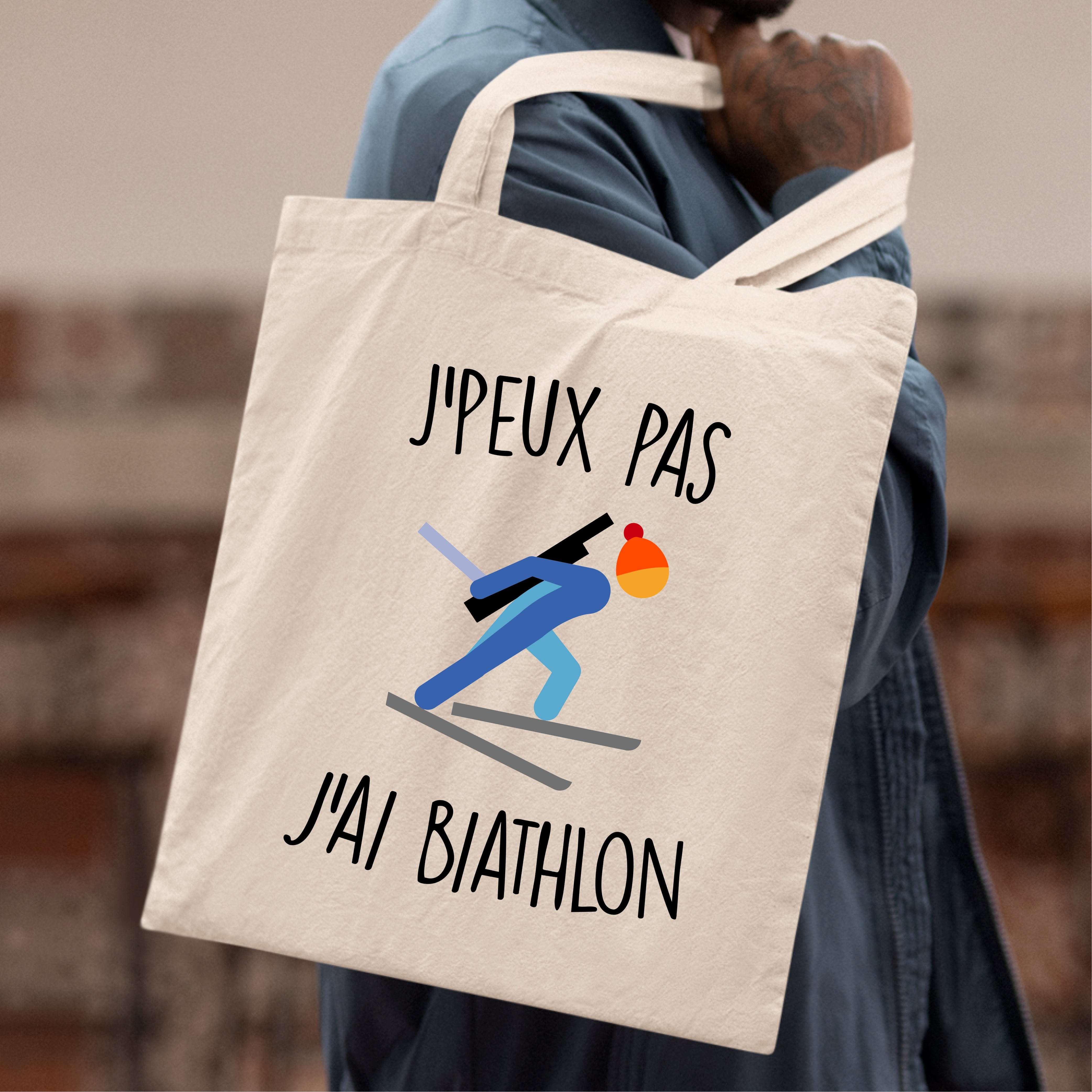 Tote bag J peux pas j ai biathlon Id e cadeau original