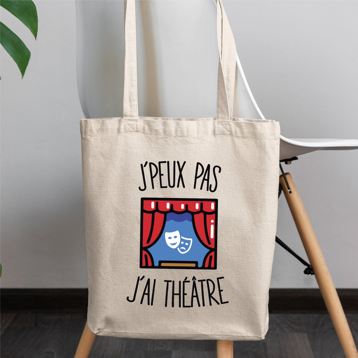 Tote bag J'peux pas j'ai théâtre Blanc