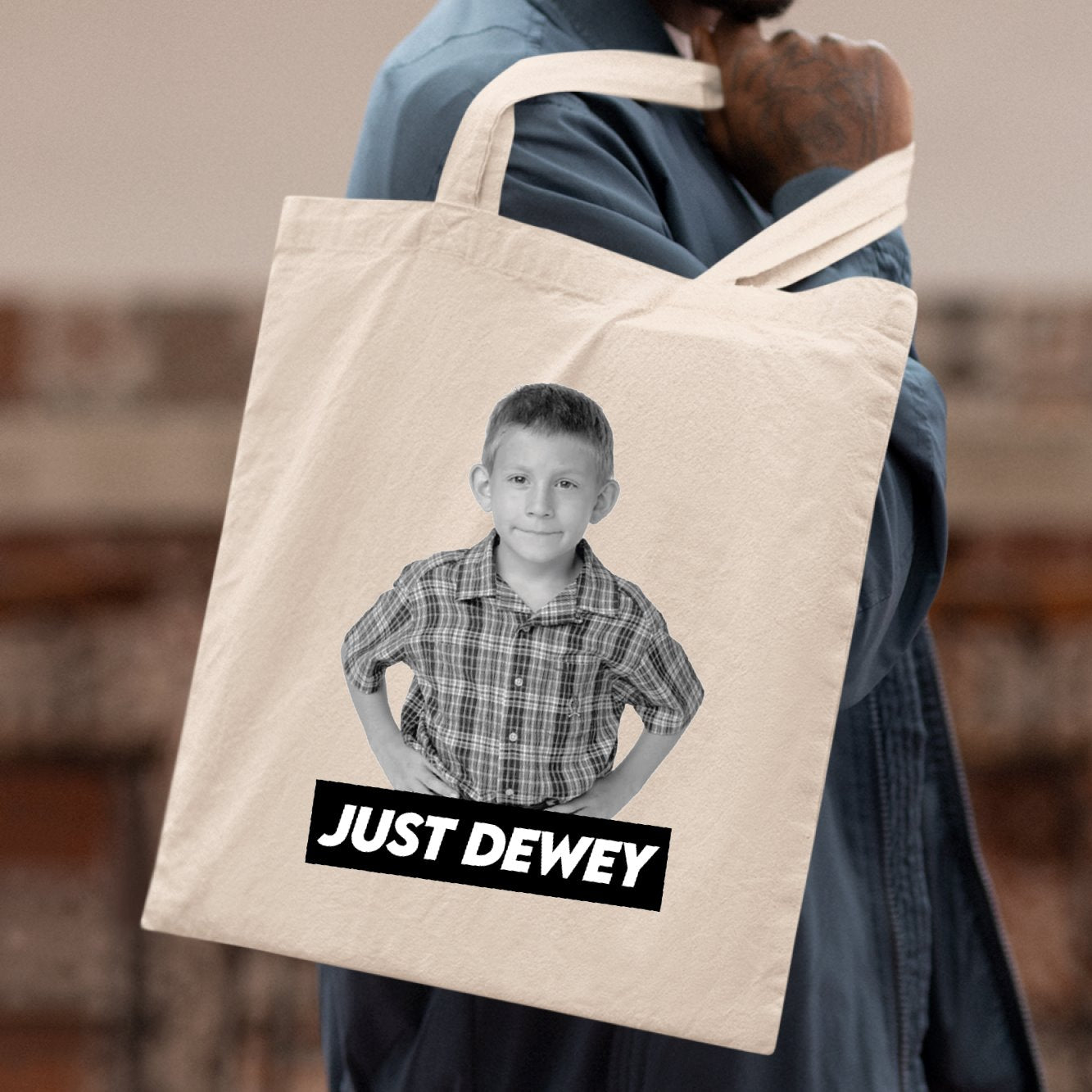Tote bag Just Dewey Blanc