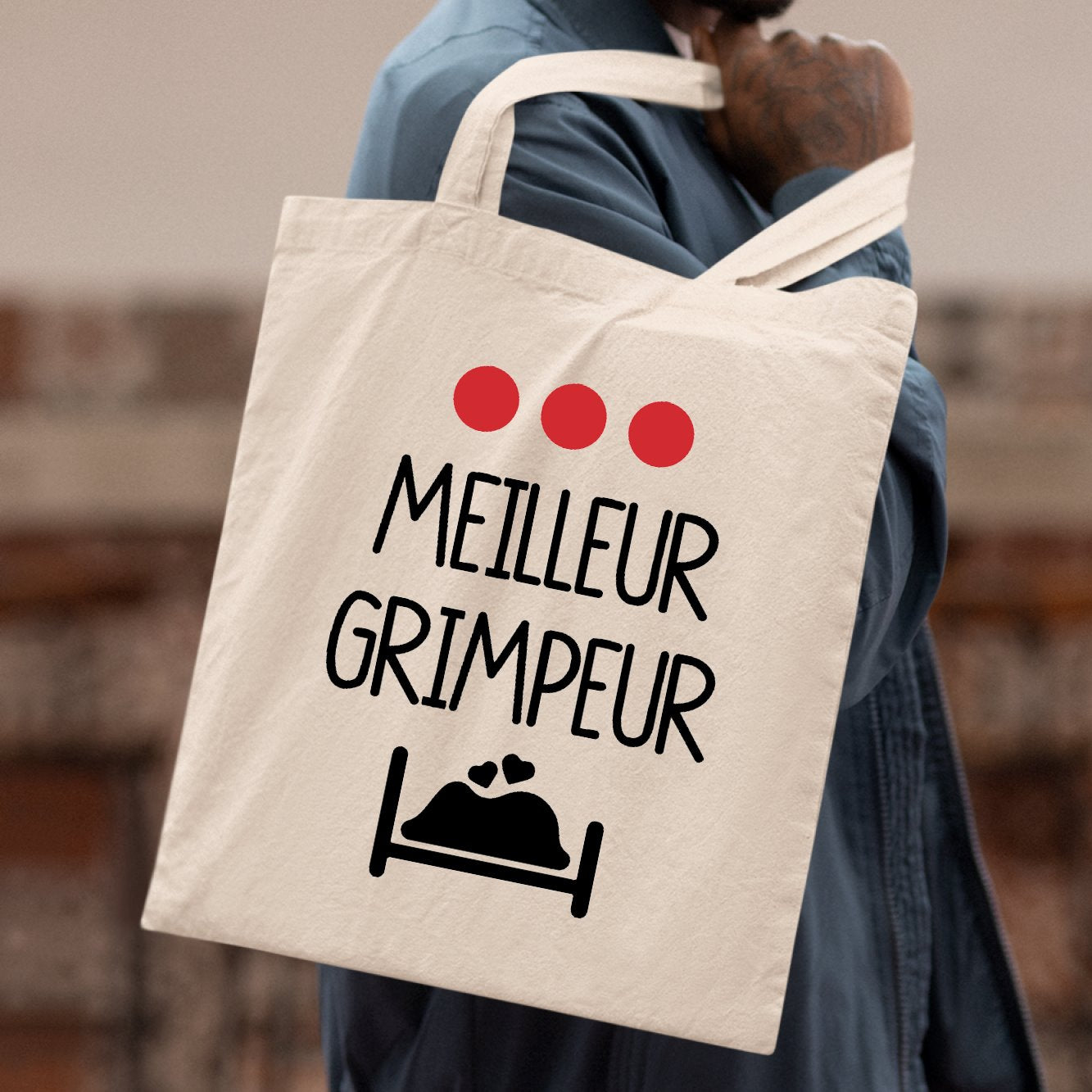 Tote bag Meilleur grimpeur Blanc