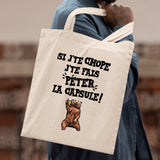 Tote bag Si j'te chope Blanc